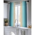 thumbnail image 5 of Turquoise Ombre Sheer Curtains 39 Inch Length 2 Panels Set for Living Room/Bedroom, Modern Yellow Gradient Farmhouse Art Kitchen Curtains Grommet Semi-Sheer Curtains Window Treatments 27.5"x39"x2, 5 of 7