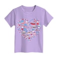 thumbnail image 5 of Povozer 4th of July Shirts for Girls Clothes 250 Anniversary Usa Kids Shirt Childrens Independence Day Printed T Shirt Girls Boys Comfortable Short Sleeved Top Size 2-3 Years,Purple, 5 of 5