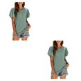 thumbnail image 1 of Minnieouse Camiseta de mujer con volantes de Color sólido cuello estética linda blusa suelta fiesta noche Club verano Top niñas ropa Type23 NO23, 1 of 6