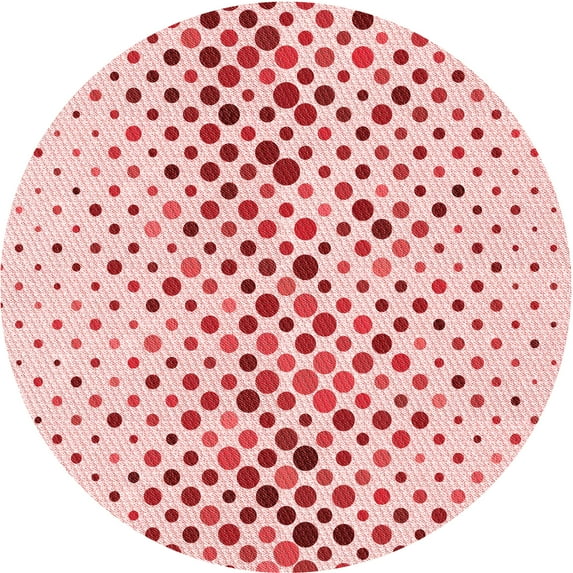 Ahgly Company Machine Washable Indoor Round Transitional Light Rose Pink Area Rugs, 3' Round