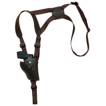Barsony Right Hand Draw Vertical Brown Leather Shoulder Gun Holster Size 4 Colt S&W Ruger Taurus medium/large .44 .357