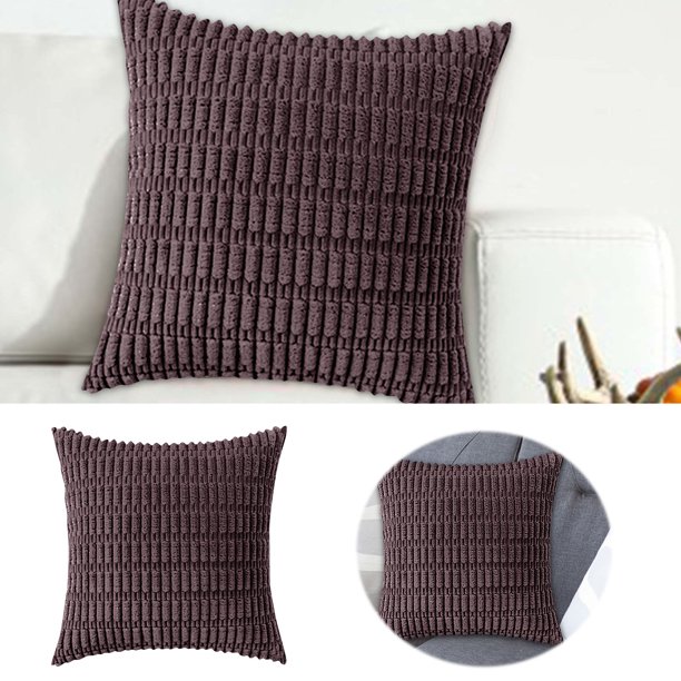 Fundas de cojín de pana de 45 x 45 cm, doble cara, poliéster suave, con cremallera, para sofá, dormitorio y decoración del hogar
