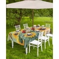 thumbnail image 4 of Fsddascl Yellow Sunflowers Birds Outdoor Tablecloth - 60x84 Inch Rectangle Dining Table Cover, Spring Floral Country Pastoral Waterproof Outdoor Table Cloth with Umbrella Hole & Zipper for Patio, 4 of 7