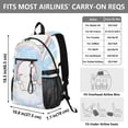 thumbnail image 3 of JIALIOU 14" Laptop Backpack Waterproof Airline Approved Stylish Casual Daypack for Travel Business College Work, Cinnamoroll Sit on Cloud Wear Headphone, 3 of 8