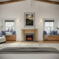 thumbnail image 2 of Country Living Graham 55 Inch Mantel Package with Electric Fireplace Insert Heater with Remote & Oak Wood Finish + Hidden Storage Space, 2 of 9