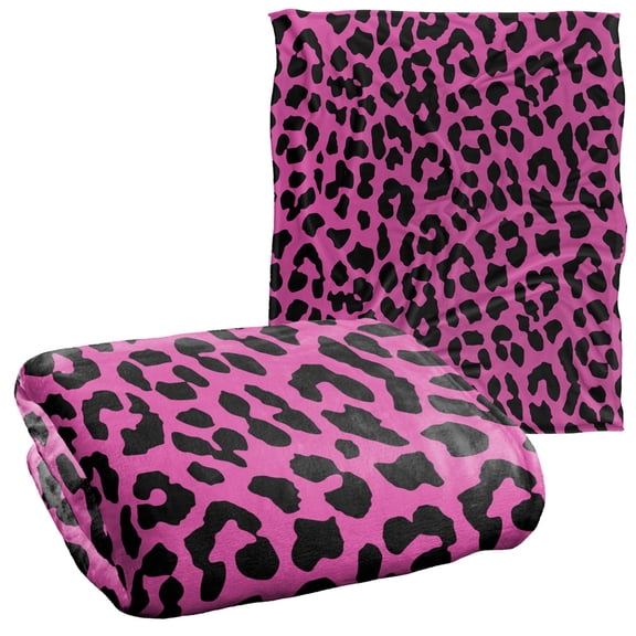 Logovision Leopard Print Pink and Black Silky Touch Super Soft Throw Blanket 50' x 60'