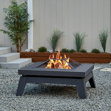 Morrison Fire Pit With Cream Tile Top, Morrison Wood Burning Fire Pit