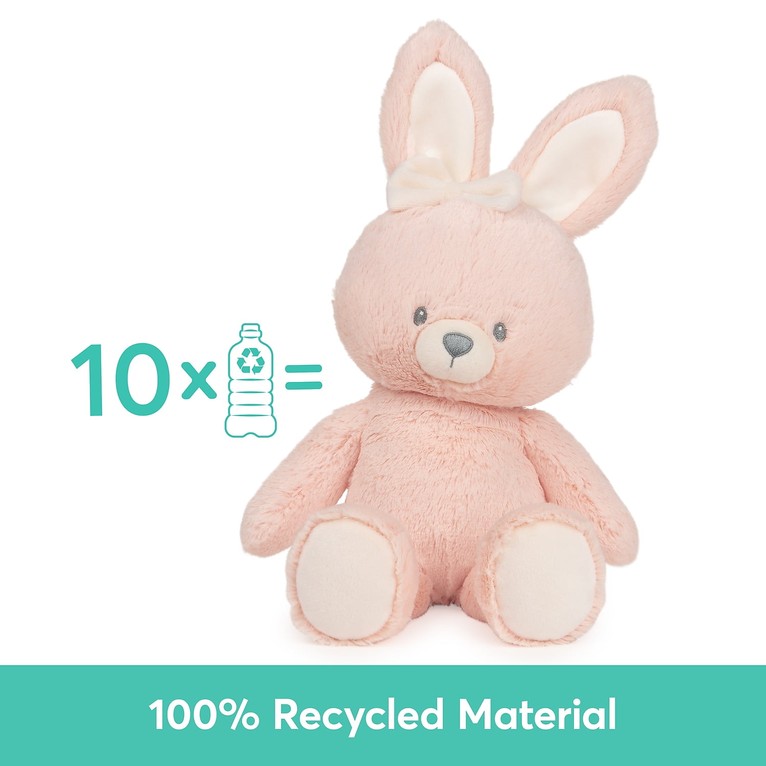 GUND Baby Sustainable Bunny Plush, Stuffed Animal Made from Recycled Materials, Spring Decor, Easter Gift for Babies and Newborns, Pink/Cream, 13