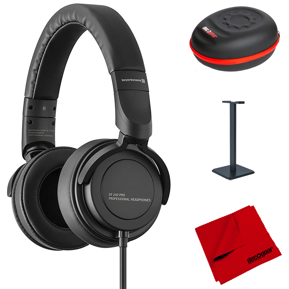 BeyerDynamic DT 240 PRO Professional Studio Monitoring Headphones -  (718270) w/Accessories Bundle Includes, Deco Gear Full Size Headphone Case,  Pro Audio Headphone Stand and Microfiber Cleaning Cloth - Walmart.com