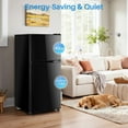 thumbnail image 5 of Mini Fridge with Freezer, 2.4 Cu.ft Compact Dual-Door Refrigerator for Bedroom, Dorm, Office, Black, 5 of 7