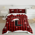 thumbnail image 2 of Homewish Black Red Buffalo 2-Piece Twin Comforter Set, Initial L Letter Bedding, 2 of 8