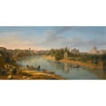 thumbnail image 2 of Gaspar Van Wittel 18x11 Gold Ornate Wood Frame and Double Matted Museum Art Print Titled - Rome, a View of the River Tiber at the Porto Della Legna Looking Towards Castel Sant’Angelo, with S, 2 of 4
