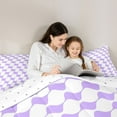 thumbnail image 5 of Castle Fairy Kids Teens Minimalist Geometric Grid 3 Pieces Queen Comforter Set,Minimalist Ultra Soft Bedding Sets,Abstract Stripes Bedding Comforter Set Breathable,Microfiber Bedroom Decor, 5 of 8