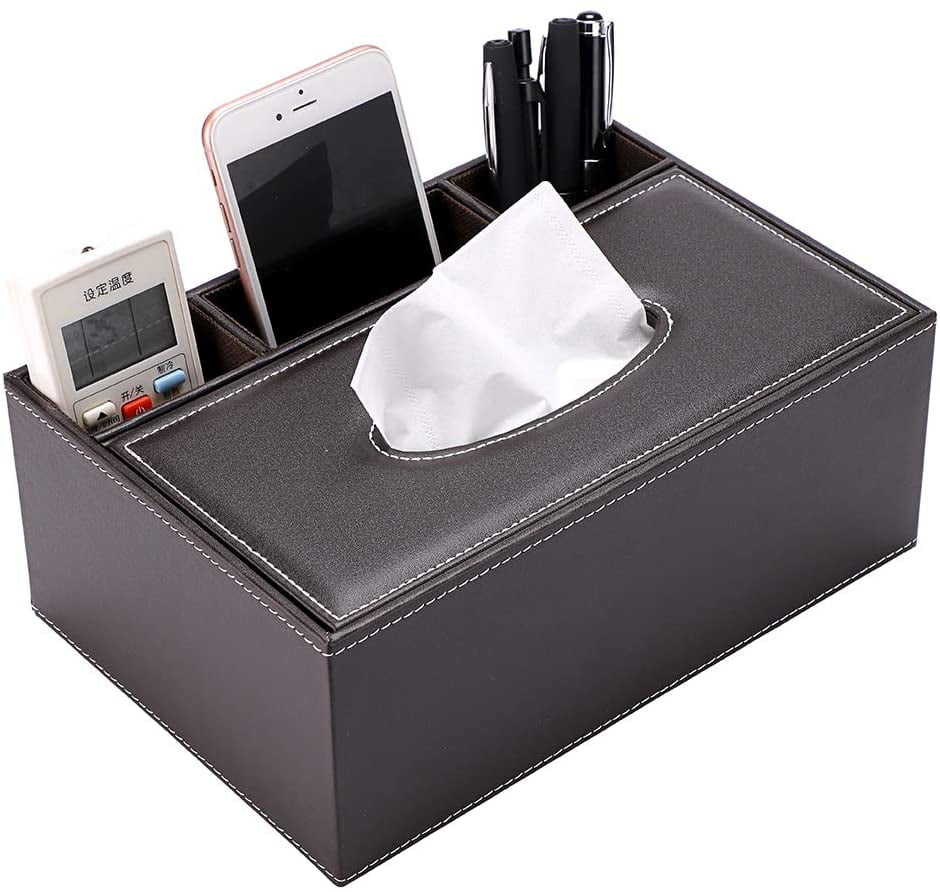 TV Remote Control Pen Tissue Phone Holder Stand Organizer Rack Case Box Storage 