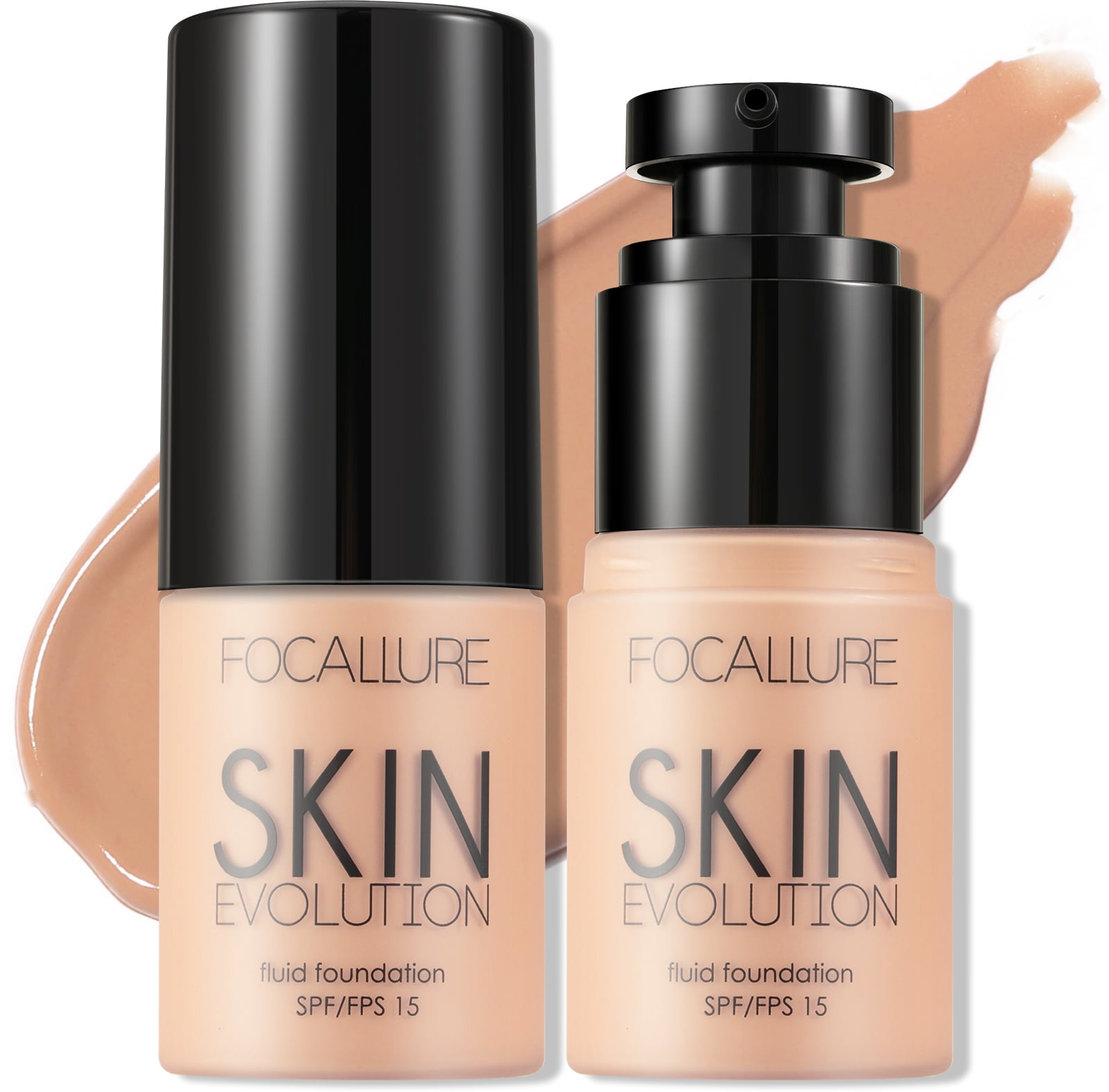 FOCALLURE 2 Pcs Skin Evolution Liquid Foundation, Medium to Full