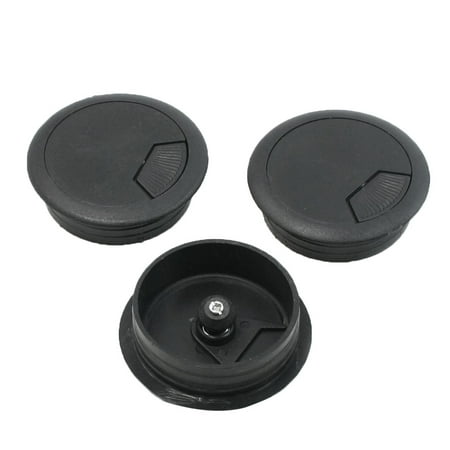 3 Pcs 1 8 Diameter Desk Wire Cord Cable Grommets Hole Cover Black