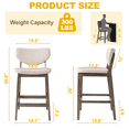 thumbnail image 3 of TrumanPick 26" Bar Stool Set of 4, Modern Counter Height Barstools Farmhouse Wooden Kitchen Island Chairs with Open Back for Kitchen Island, Beige, 3 of 18