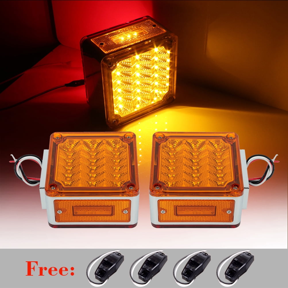 CCIYU Side Marker Light Universal 2Pcs Amber Red 39LED Side Marker+4 Pack Side Marker Light