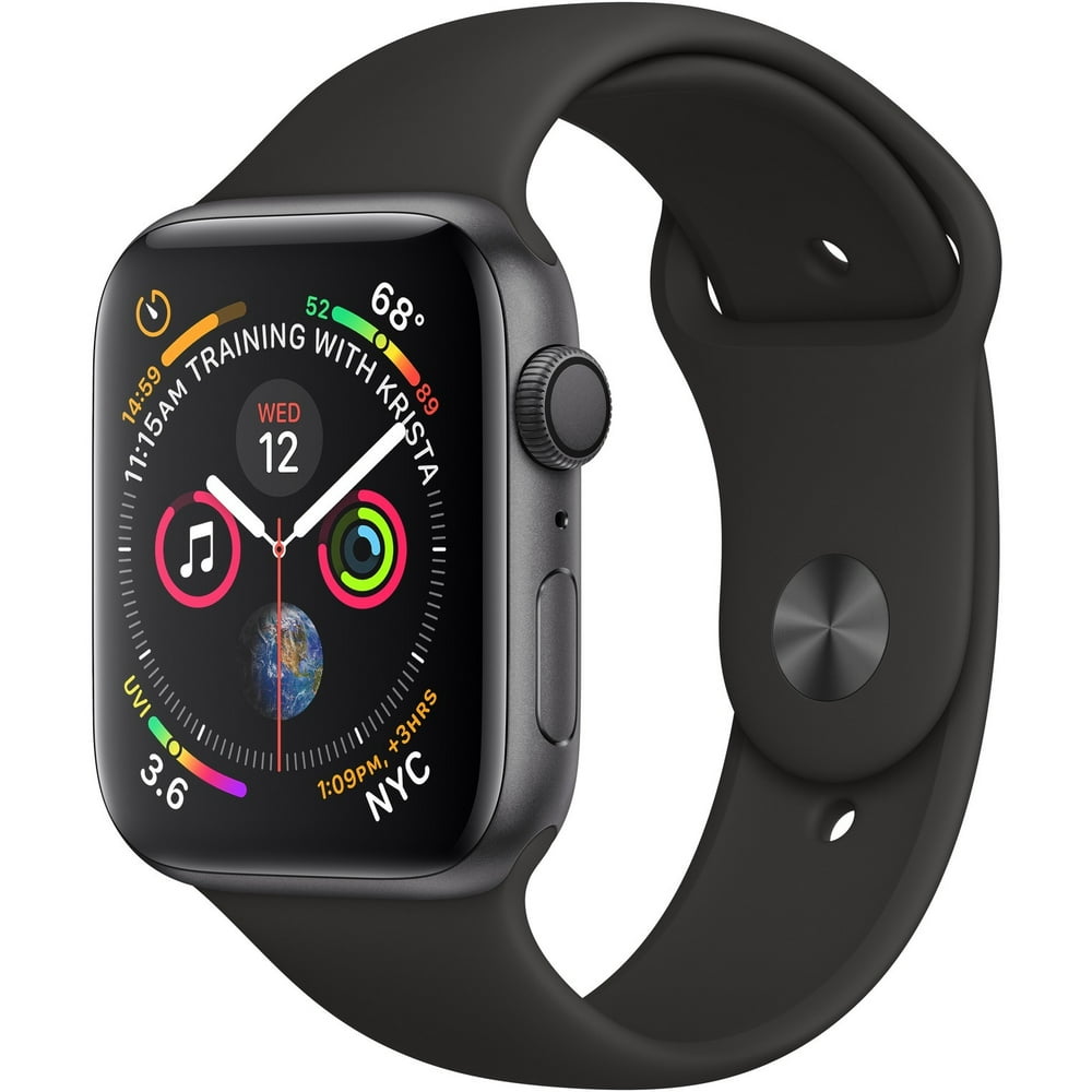 Apple Watch Series 4 GPS + Cellular - 44mm - Sport Band - Stainless Steel Case - Walmart.com