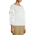 thumbnail image 4 of Status by Chenault Women's Mixed Pattern Cotton Eyelet Top, 4 of 6