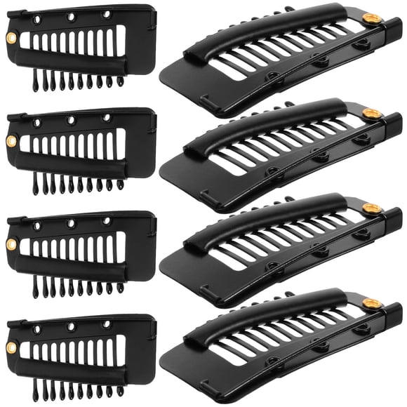 OUNONA 8Pack Rectangular Metal Hairpin Extensions Classic Style for Wig Setting