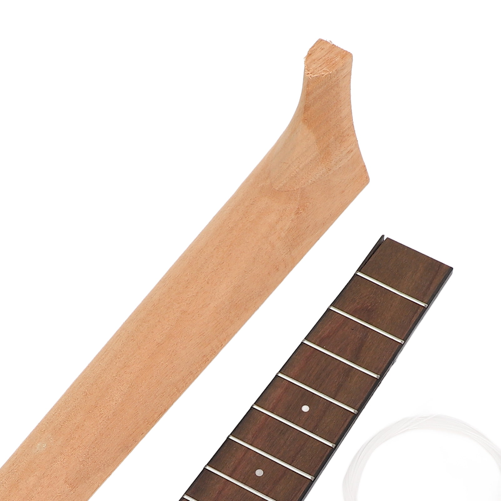 Suodoka Ukulele Neck Kit Okoume and Rosewood Fingerboard String Knob and Bridge Set for 26 inches / 66 cm Handcraft Instrument Assembly