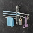 thumbnail image 4 of Suction Towel Rack for Bathroom – No Drill Wall Mounted Towel Holder, 4 Rotating Bars, Rustproof Aluminum, Space Saving, Shower Storage, Gun Gray, 4 of 5