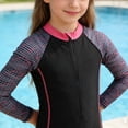 thumbnail image 5 of JAJAHO Kids One Piece Swimsuit For Boys Girls Long Sleeve Rash Guard Zip Front Water Sport Unisex Child 6-12Y Sun Protection Bathing Suit Comfortable Swimwear, 5 of 6
