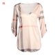 thumbnail image 1 of Camiseta con estampado a cuadros Mujer Otoño Manga 3/4 Blusa con cuello en V profundo Top suelto Noticed AP000101-11B, 1 of 5