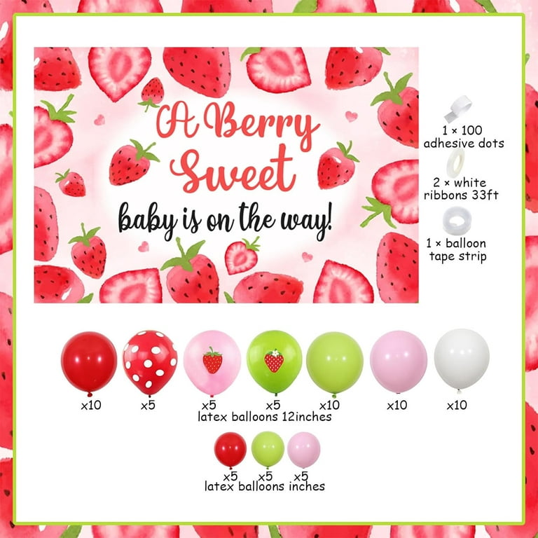  Strawberry Baby Shower Decorations, A Berry Sweet Baby