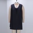 thumbnail image 2 of TaTaai Women's Sleeveless Tank Dress V-Neck Solid Color Casual Front Pleated Detail Lightweight Polyester Slip Dress for Summer Gift, 2 of 6