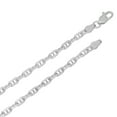 thumbnail image 2 of 3.7mm Solid .925 Sterling Silver Flat Mariner Chain Necklace, 30 inches + Gift Box, 2 of 7