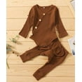 thumbnail image 6 of Gender Neutral Baby Girls Boys Ribbed Bodysuit with Pants, 6 of 7