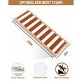 thumbnail image 4 of Stair Treads for Wooden Steps,Burnt Orange Stripe Peel and Stick Stair Treads with Reusable Adhesive,Farmhouse Striped Abstract Art Non Slip Indoor Stairs Runner Rugs Mats for Elders Dogs 8"x30" 4PCS, 4 of 7