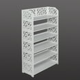 thumbnail image 3 of Topcobe 4 Tiers Wood-plastic Board Carved Shoe Rack for Home, 3 of 7