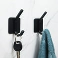 thumbnail image 4 of Gancho para bata de toalla Acero inoxidable Sin taladrar Baño Cocina Superficie pulida 4PCS Black.Silver, 4 of 5
