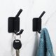 thumbnail image 4 of Gancho para bata de toalla Acero inoxidable Sin taladrar Baño Cocina Superficie pulida 4PCS Black.Silver, 4 of 5