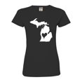 thumbnail image 1 of Womens I Love Michigan I Heart Michigan Deluxe Soft T-Shirt, 1 of 1