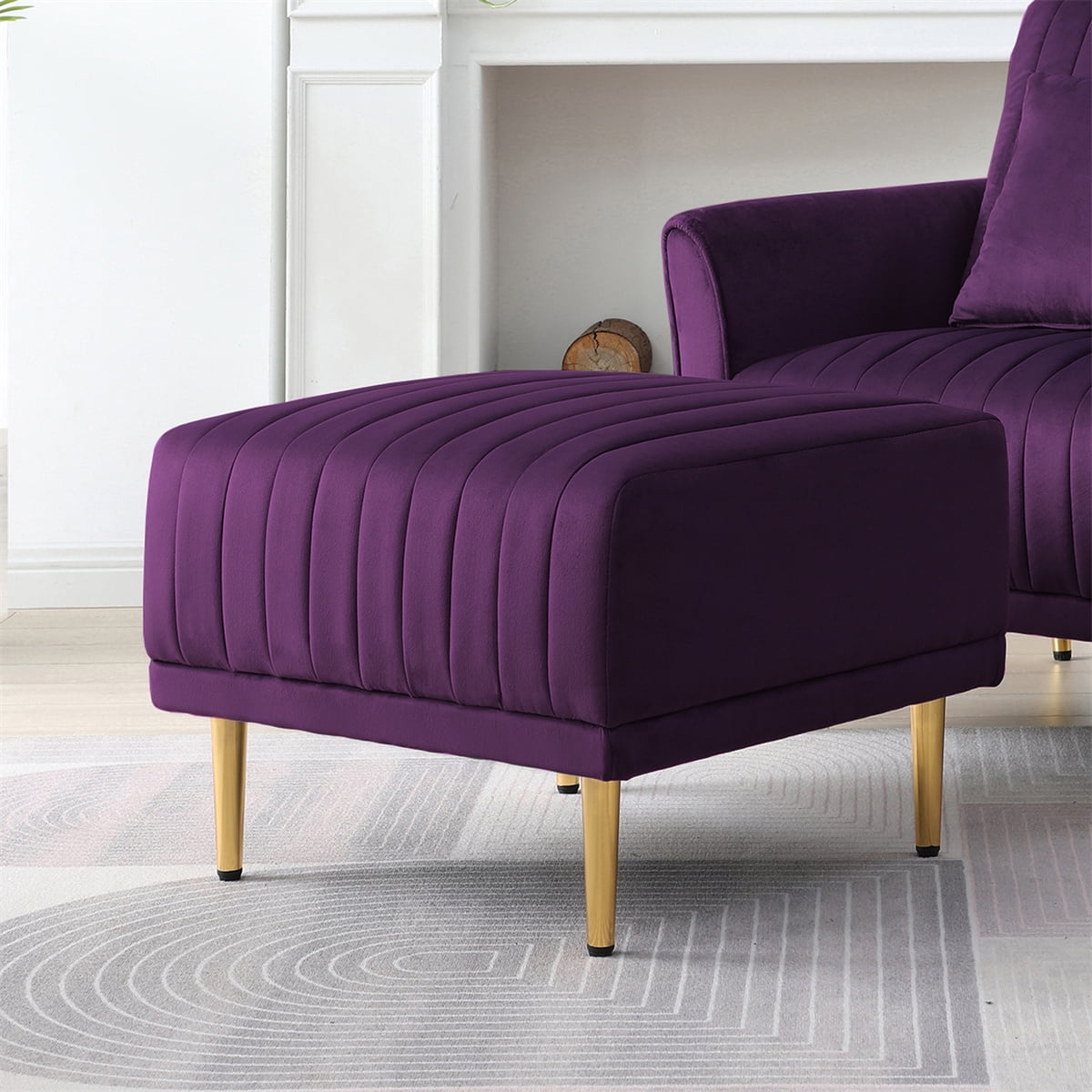 Dropship Purple Modern Velvet Upholstered Ottoman, Exquisite Small End  Table, Soft Foot Stool,Dressing Makeup Chair, Comfortable Seat For Living  Room, Bedroom, Entrance to Sell Online at a Lower Price