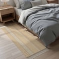 thumbnail image 2 of Kitchen Runner Rugs, Farm Lattice Houndstooth Pattern 2'x5' Throw Rug with Tassels, Rustic Beige Khaki Plaid Washable Soft Floor Carpet Runner for Hallway Bedroom Bathroom Laundry Room, 2 of 9