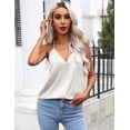 thumbnail image 4 of Ekouaer Women's Silk Satin Camisole Tank Tops V Neck Sleeveless Spaghetti Straps Blouse Casual Racerback Shirt, 4 of 6
