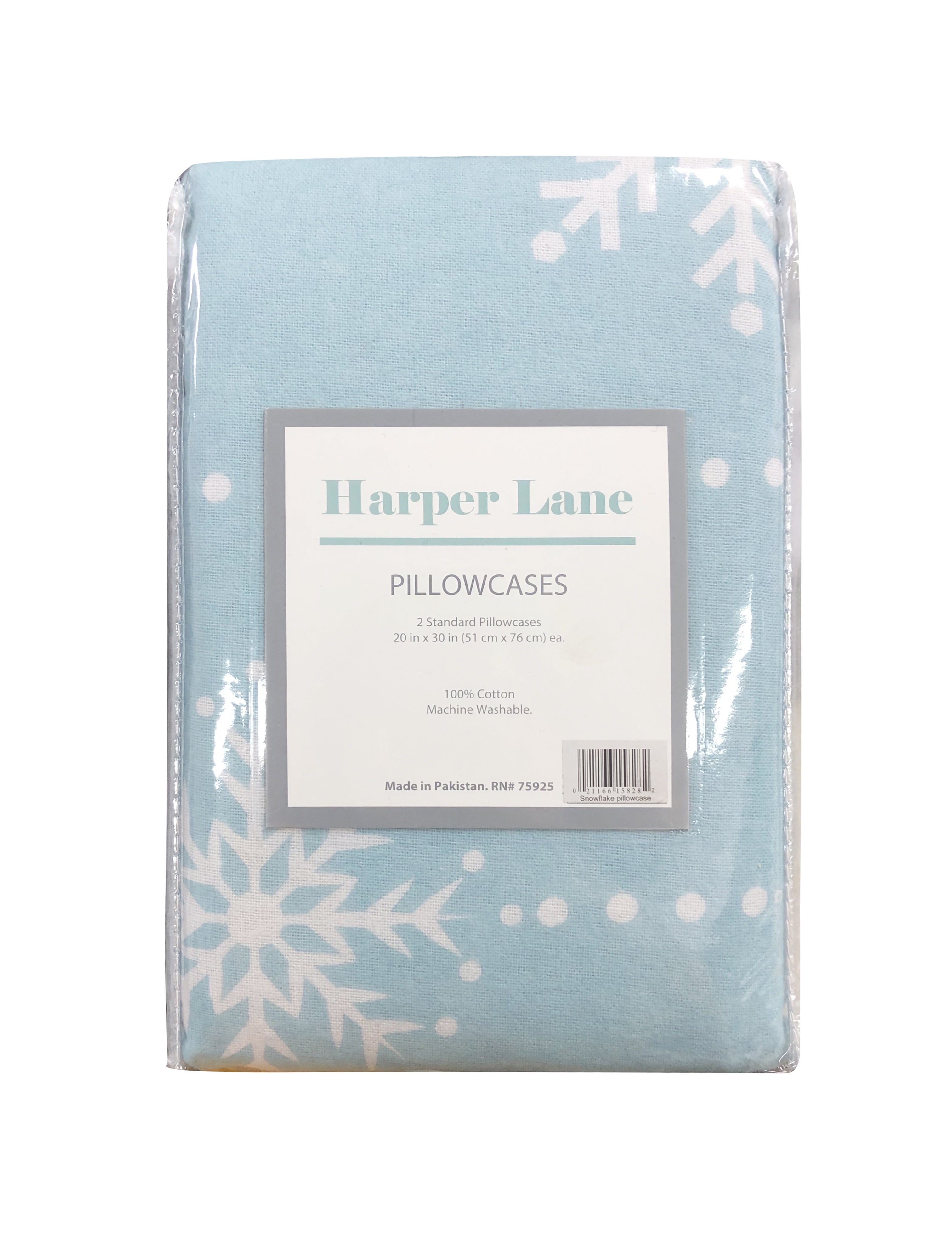 Snowflake 2-Pieces Pillow Cases Standard Blue 20"x30"