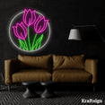 thumbnail image 3 of Craftnamesign Tulip Neon Sign, Flower Shop Decor, Tulip Flower LED Sign, 3 of 4