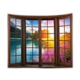 thumbnail image 1 of Tapiz de pared con diseño de ventana, 150 x 130 cm, microtela, fibra, 1 of 2