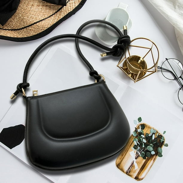 Bolso de Hombro de Cuero PU para Mujer, Bolso para Las Axilas, Bolso de Mensajero de Moda para Mujer, Correa Ajustable, Bolso Cruzado para Viajes, Via Negro