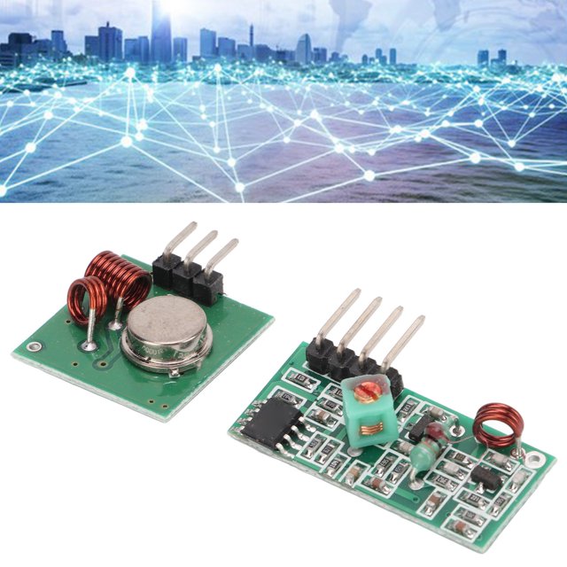 RF 433MHz Set, High Frequency Super Regenerative Transceiver Module Practical Wireless DC5V for Burglar Alarm
