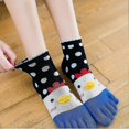 thumbnail image 2 of Toe Socks For Women Five Finger Socks Cotton Ankle Sock With Toes Novelty Sports Socks 4 Pairs, 2 of 5