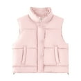 thumbnail image 1 of Dagegui Womens Stand Collar Vest Fall Winter Sleeveless Jacket Zip Up Padded Vests Coats with Pockets Pink M, 1 of 6