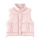 thumbnail image 2 of Chaqueta informal de algodón para mujer, con cuello alto, sin mangas y sin capucha, de colores, 2 of 6