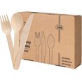 thumbnail image 1 of Pantry Value [300 Combo Pack] Compostable Wooden Cutlery Set, 150 Forks - 100 Spoons - 50 Knives Disposable Utensils for Parties, Camping, and Everyday Use- Biodegradable Silverware Sets, 1 of 6